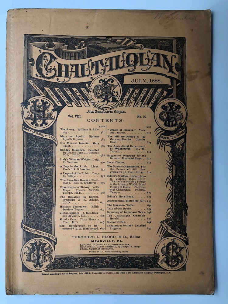 Item #H12243 The Chautauquan, July 1888. Theodore L. Flood, Titus Munson Coan, ed. Ida Tarbell.
