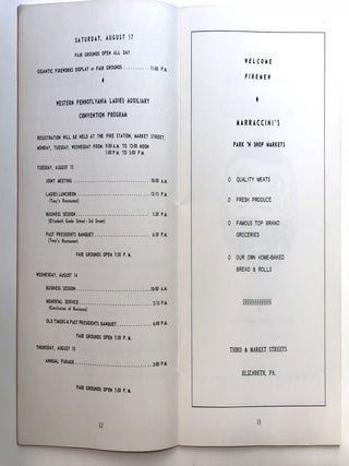 1894-1963 Western Pennsylvania Firemen's Association 70th Annual Convention Official Program