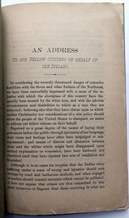 An address of the representatives of the Religious Society of Friends, for Pennsylvania, New Jersey and Delaware, to their fellow-citizens, on behalf of the Indians