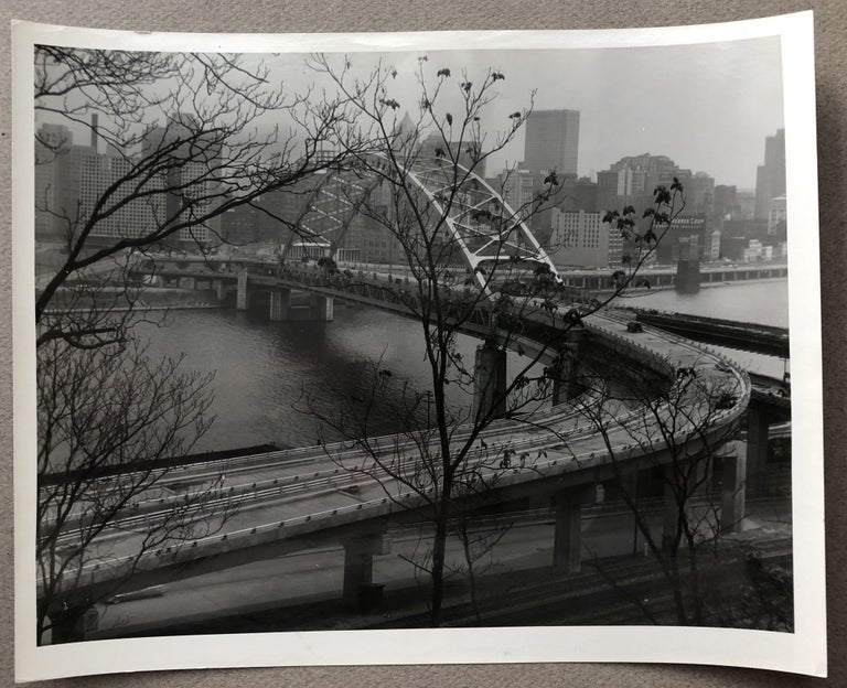 Item #H12664 10 8x10 original photos of early 1960s downtown Pittsburgh: Civic Arena, bridges, boats, The Point, etc. Albert L. Hilger.