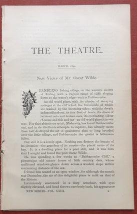 Item #H1293 Disbound issue of The Theatre for March, 1894 with "New Views of Mr. Oscar Wilde"...