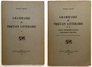 Item #H12950 Grammaire Du Tibetain Litteraire, I & II -- Index Morphologique. Jacques Bacot