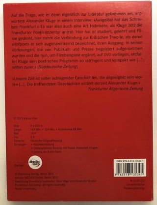 Theorie der Erzählung. Frankfurter Poetikvorlesungen (book and DVDs)