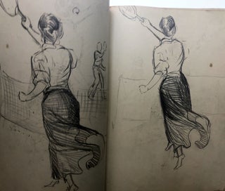 Original sketchbook of a young girl including many in the Gibson Girl mode, plus many other drawings and studies