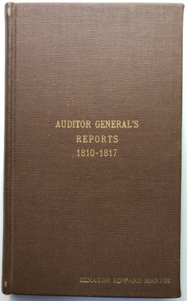 Item #H13097 Bound volume of PA Auditor General Reports, etc., 1810-1817: Report of the Finances...