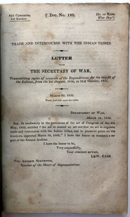 Letter from the Secretary of War, transmitting copies of accounts of the expenditures for the benefit of the Indians, from the 1st of August 1830 to 31st October, 1831