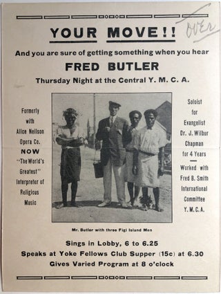 Item #H13245 Ca. 1920 handbill for soloist Fred Butler at the Buffalo NY YMCA, possibly with...