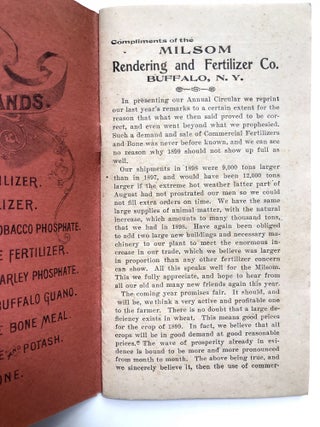 1899 promotional pamphlet & calendar from Milsom Buffalo Fertilizer