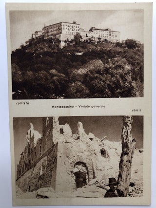 Rare pamphlet & 10 postcards of Montecassino Abbey, 1945, a year after the battle there