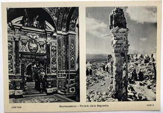 Rare pamphlet & 10 postcards of Montecassino Abbey, 1945, a year after the battle there
