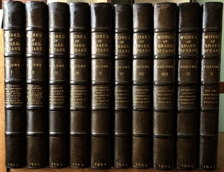 Item #H13374 The Works of Shakespeare, 10 vol. 1901-1903, quarto 3/4 morocco, limited. William...