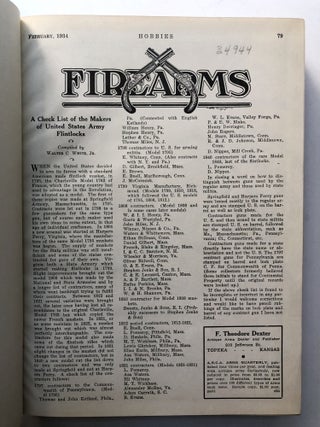Bound volume of the Firearms section of HOBBIES A Magazine for Collectors 1934-1943