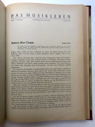 Bound volume: Melos. Zeitschrift für neue Musik, Mai/Juni 1947 - Juni/Juli 1948, plus Das Musikleben, Melos Allgemeine Ausgabe, Heft 1- 5/6 (Februar 1948 - Juni/Juli 1948)