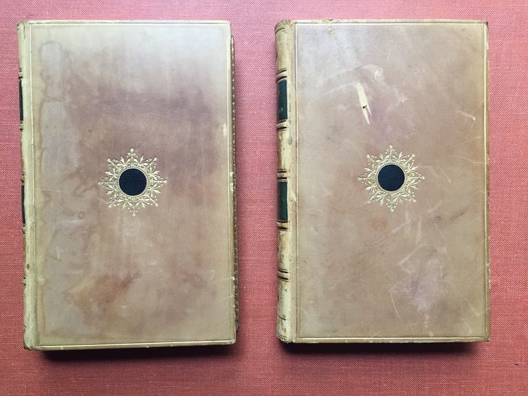Item #H1371 The Ballads of Scotland, 2 volumes, 1870, in unusual Zaehnsdorf bindings featuring black sun motif. William Edmonstoune Aytoun, ed.