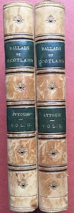 The Ballads of Scotland, 2 volumes, 1870, in unusual Zaehnsdorf bindings featuring black sun motif.