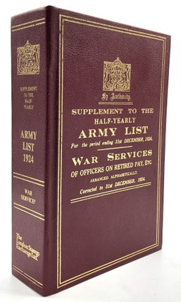 Item #H13785 Supplement to the Half-Yearly Army List for the period ending 31st December 1924