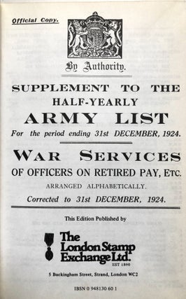 Supplement to the Half-Yearly Army List for the period ending 31st December 1924