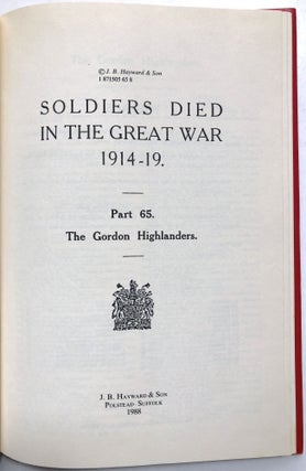 Soldiers Died in the Great War, 1914-19: Part 65: Gordon Highlanders