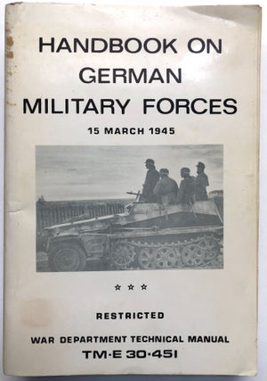 Item #H13881 Handbook on German Military Forces, 15 March 1945