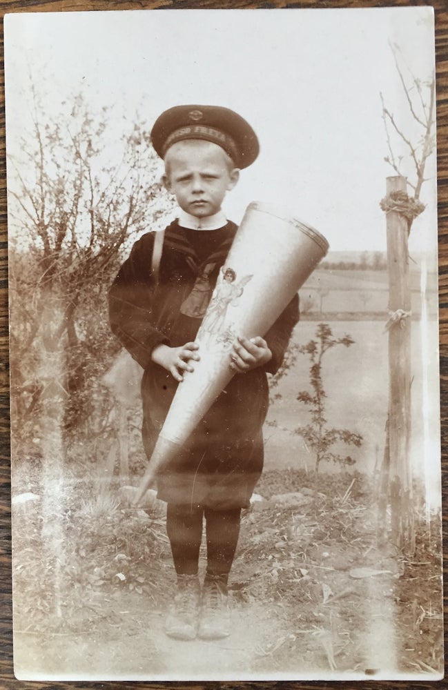 Item #H1397 German Real Photo Postcard RPPC of Walter's first school year in Lodersleben Querfurt, Germany), 1911. N/A.