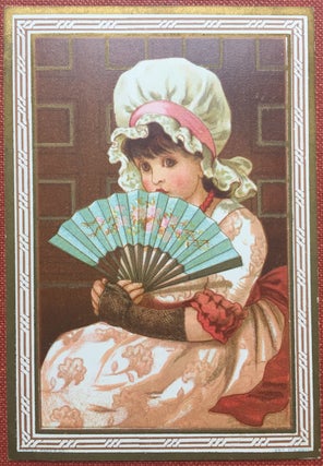 Item #H1423 Girl With Fan: Card no. 1 of Youth of Sir Joshua's Day No. 1 (1880). Kate Greenaway