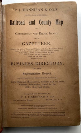 New Commercial Railroad and County Map of Connecticut and Rhode Island abnd Gazetteer...(1898)