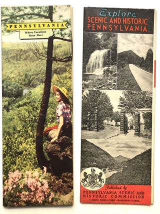 Group of 13 1930s-40s Pennsylvania hotel brochures and maps, mainly western PA: William Penn, Schenley, Roosevelt, Hotel Henry, Pittsburgher, Anthony Wayne Hotel, Hotel Keystone, Fort Bedford inn, Pennsylvania Hotel Bedford, etc.