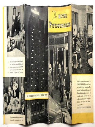 Group of 13 1930s-40s Pennsylvania hotel brochures and maps, mainly western PA: William Penn, Schenley, Roosevelt, Hotel Henry, Pittsburgher, Anthony Wayne Hotel, Hotel Keystone, Fort Bedford inn, Pennsylvania Hotel Bedford, etc.