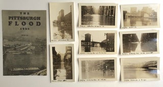 Item #H14479 8 original photos of downtown Pittsburgh during the height of the 1936 flood, plus...