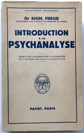 Item #H14521 Introduction a la Psycanalyse. Sigmund Freud, trans. S. Jankelevitch