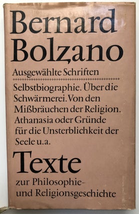 Item #H14547 Ausgewählte Schriften - Texte zur Philosophie- und Religionsgeschichte. Bernard...
