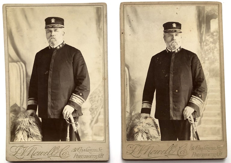 Item #H14730 2 1898 cabinet photos of Rear Admiral C. C. Carpenter, Portsmouth NH, the year before he committed suicide