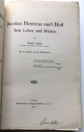 Jacobus Henricus Van't Hoff Sein Leben Und Wirken