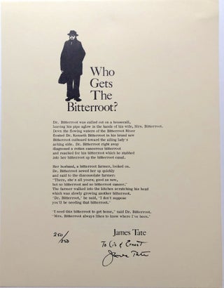 Item #H15038 "Who Gets the Bitterroot" broadside poem signed & limited - inscribed to publisher....