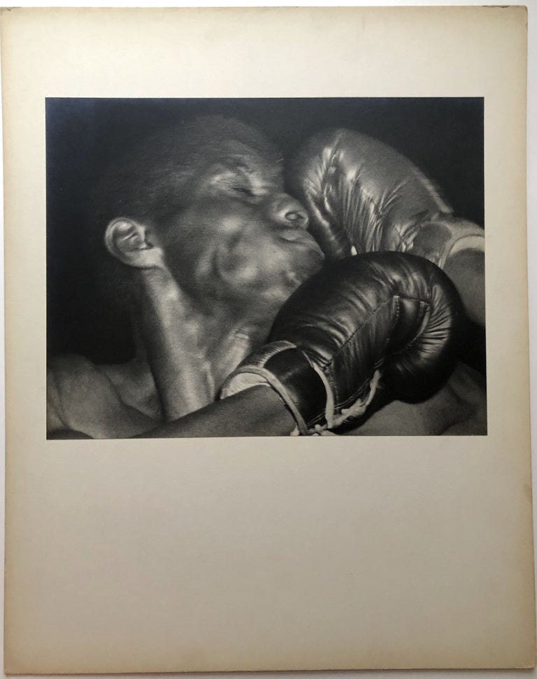 Item #H15046 Original 13.5 x 10" ca. 1960s gelatin silver print of African American boxer taking one to the face. John L. Alexandrowicz.