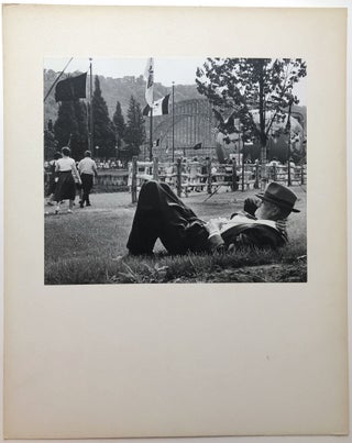 Item #H15058 Original 12.5 x 10.5" gelatin silver photo, "Resting At Fair" downtown Pittsburgh...