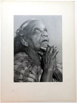 Item #H15060 Original 13.25 x 10.5" gelatin silver photo, "Centennarian Prays" ca.1960,...
