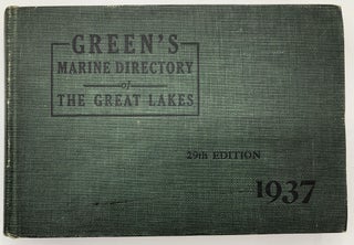 Item #H15143 Green's Marine Directory of the Great Lakes, 1937, 29th Edition. Fred W. Green