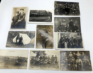 Item #H15155 10 military postcards, mainly Real Photo, WWI & before, European & American: 2 guys...