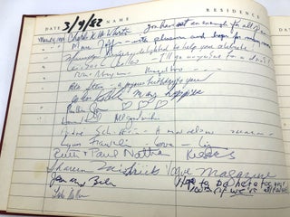 Guest book for two parties, 1982, signed by a number of NY literary people