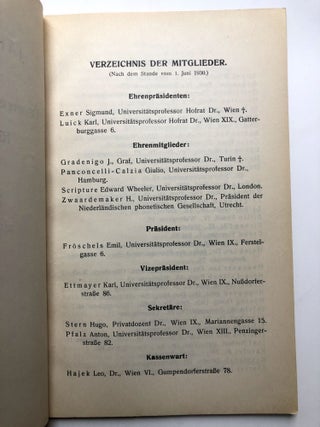 Jahresbericht der Österreichischen Gesellschaft für Experimentelle Phonetik, 3 volumes: VII-XI (1919-1914) Vereinsjahr; XII (1925); XIV & XV (1927, 1928)