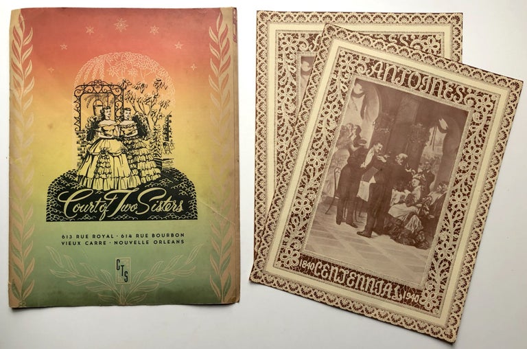 Item #H15249 1940 menus for two New Orleans restaurants: Antoine's 1840-1940 Centennial, and Court of Two Sisters