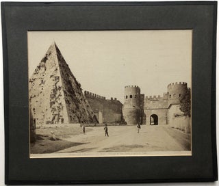 6 old 8x10 1890s tourist photos of Roman ruins in Rome and one of Venice, mounted and with old mats