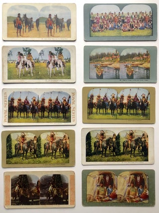 Item #H15336 10 ca. 1890s-1900s colorized stereoviews of Native Americans: Sioux Indian Rider and...