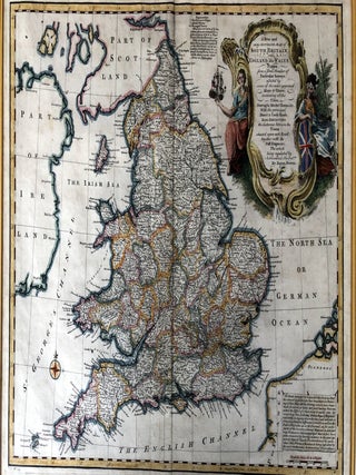 A New and very Accurate Map of South Britain, or England and Wales, 1747 framed map with original color