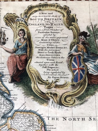 A New and very Accurate Map of South Britain, or England and Wales, 1747 framed map with original color
