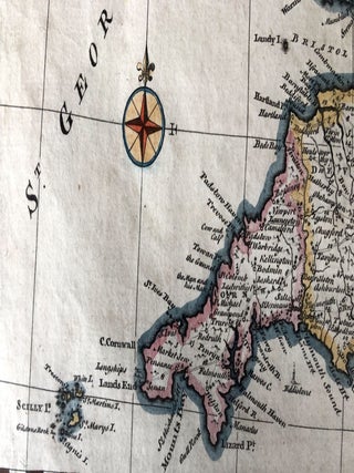 A New and very Accurate Map of South Britain, or England and Wales, 1747 framed map with original color