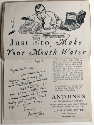 Ca. 1922 brochure pamphlet: Antoine's and Antoine's Annex Restaurant, Jules Alciatore, Proprietor (New Orleans)