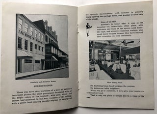 Ca. 1922 brochure pamphlet: Antoine's and Antoine's Annex Restaurant, Jules Alciatore, Proprietor (New Orleans)
