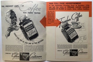 Large 1936 brochure geared to coffee merchants: "18,600,000 Circulation in 1936 on Coffee Vacuum Packed in Glass"